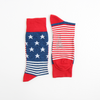 USA patterned socks side by side