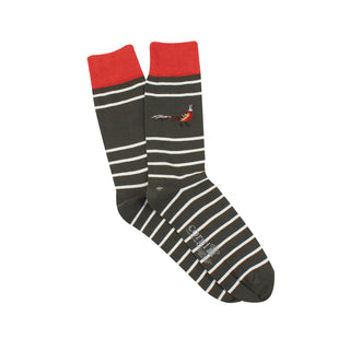 Men's Pheasant and Stripe Cotton Socks