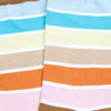 Close-up of fabric with multicolored striped pattern