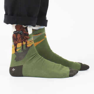 Men's Cowboy Scene Cotton Socks
