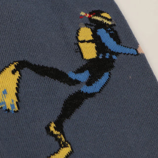 Men's Diver Motif Cotton Socks Close Up