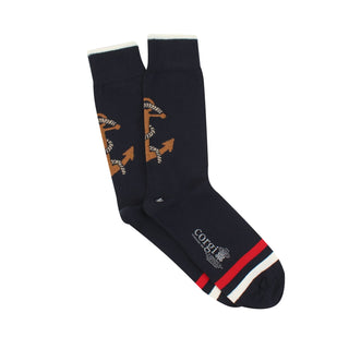 Men's Anchor & Striped Cotton Socks