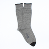 A pair of men's marl cotton socks in a mid-calf length with a ribbed cuff, featuring a subtle pattern and the brand 'Corgi' visible on the foot area.