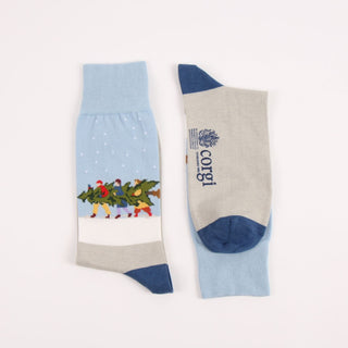 Men's Christmas Tree Cotton Socks