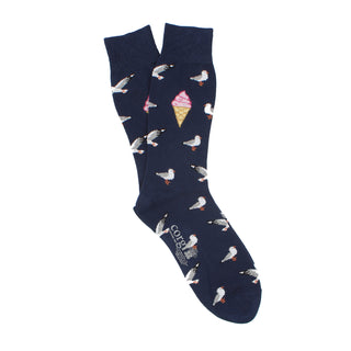 Men's Ice Cream & Seagulls Cotton Socks
