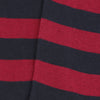 Close-up of red and navy striped fabric
