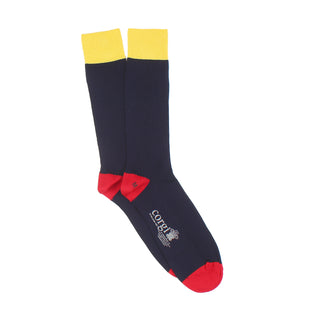 Men's Mercerised Cotton Colour Pop Socks Navy