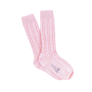 Women's Handmade 'Prince of Wales Cable' Cashmere Socks