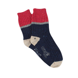 Women's Colour Block Donegal Wool Socks