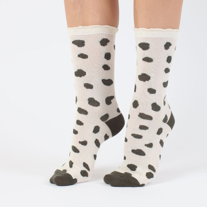 Woman wearing Animal Spot Cotton Socks