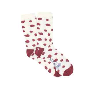 Women's Animal Spot Cotton Socks wine