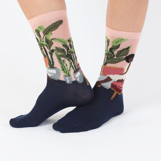 Women's Lady on Sofa Cotton Socks