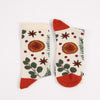 Pair of socks with floral pattern on a white background