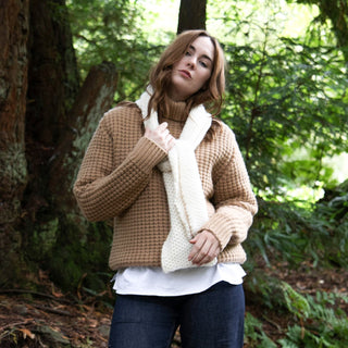Textured Knit Cashmere Scarf