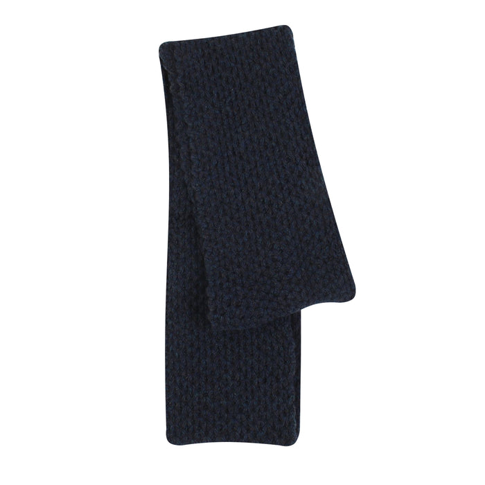 honeycomb textured scarf in navy