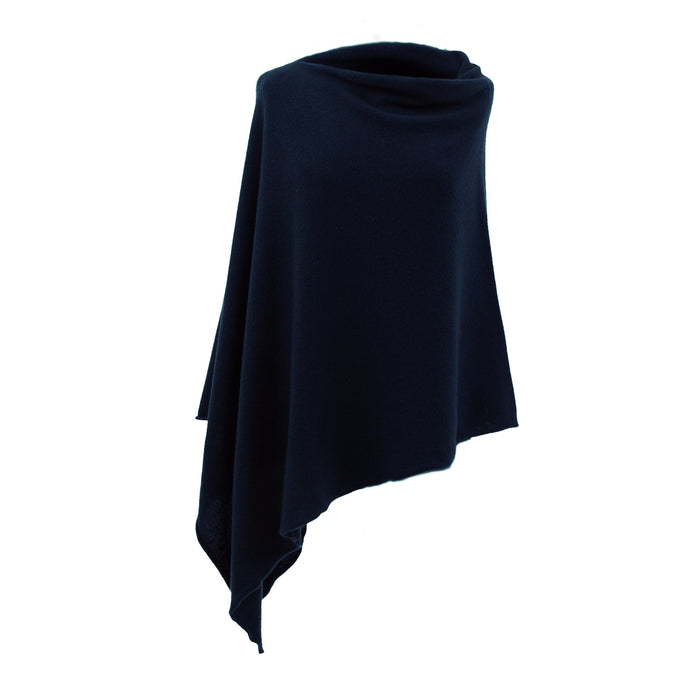Navy poncho on a white background