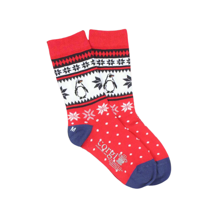 Kids Fair Isle Penguin Cotton Socks