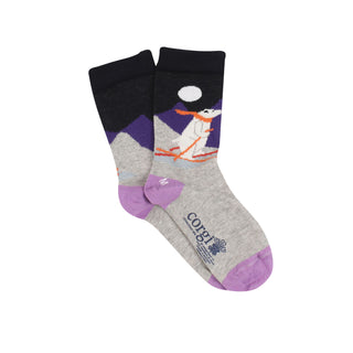 Kids Skiing Polar Bear Cotton Socks