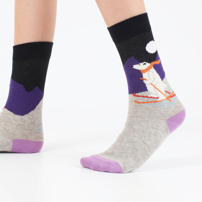 Kids Skiing Polar Bear Cotton Socks