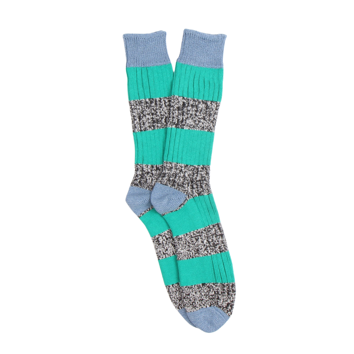 Colorful striped socks on a white background