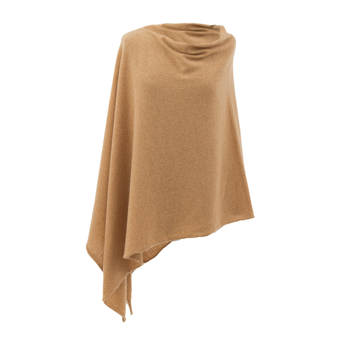 Camel poncho on a white background