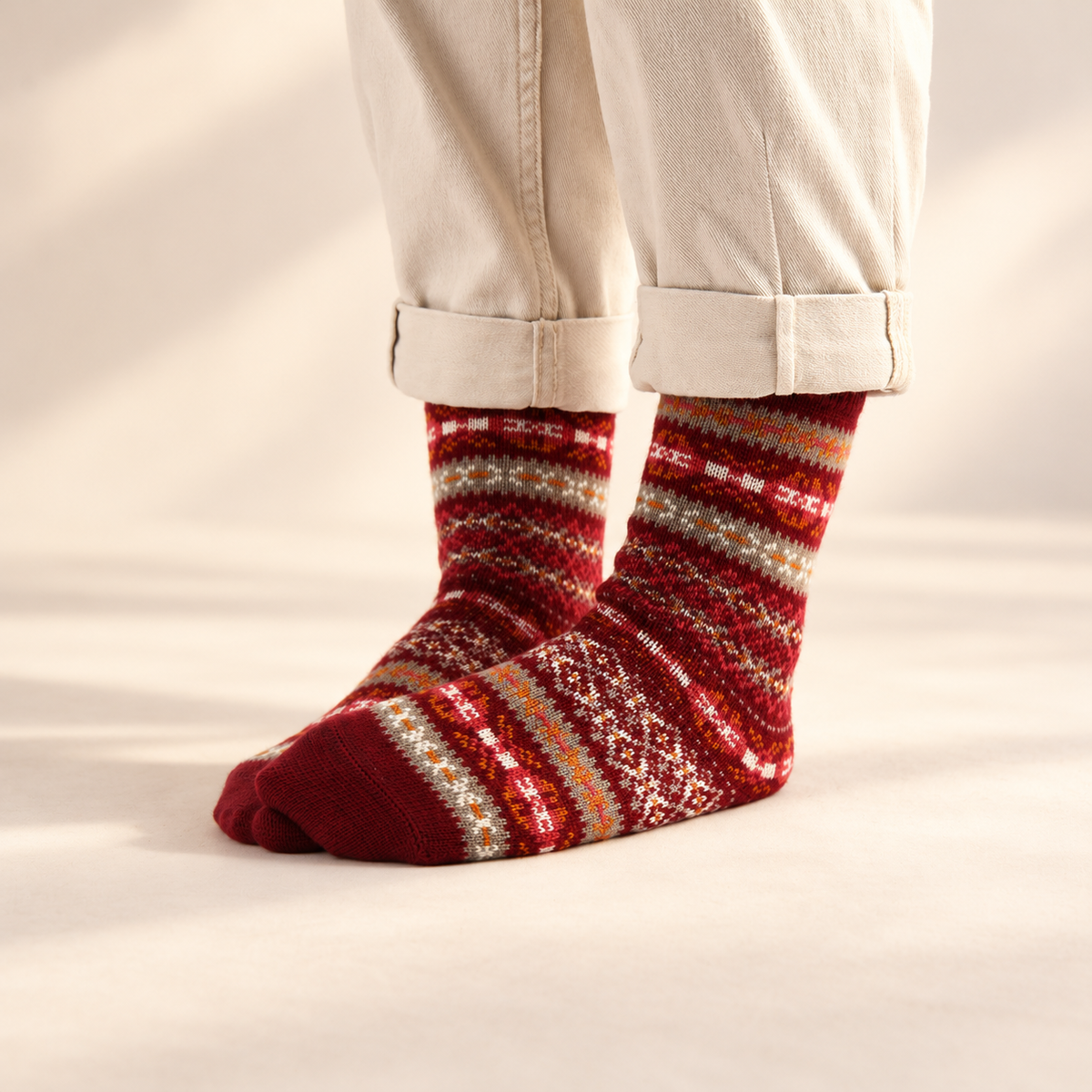Women's Fair Isle Wool & Cotton Socks