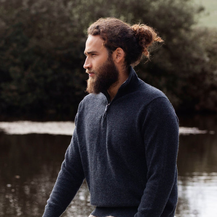 Men's Half Zip Cashmere Sweater