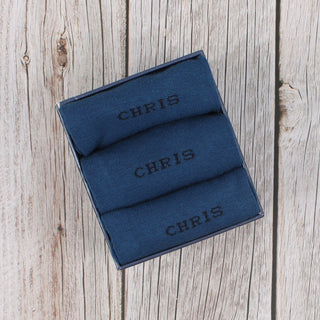 Men's Personalised 3-Pair Cotton Gift Box