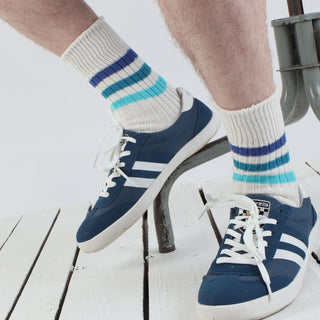 Men's Striped Cotton Quarter Socks