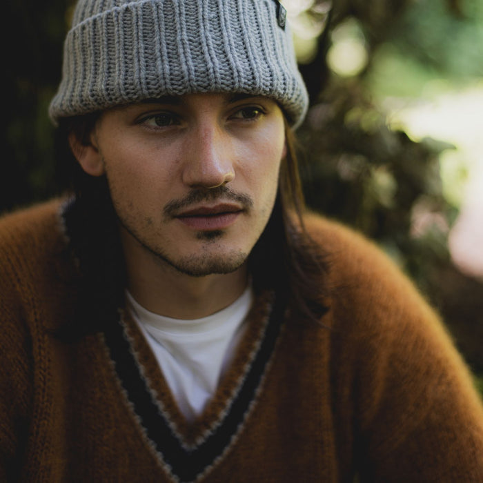 Men's V Neck Cricket Mohair Sweater