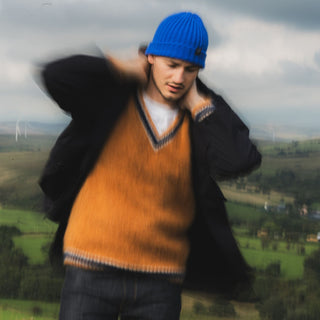 Men's V Neck Cricket Mohair Sweater