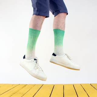 Man jumping wearing Dip Dye Pure Cotton Socks