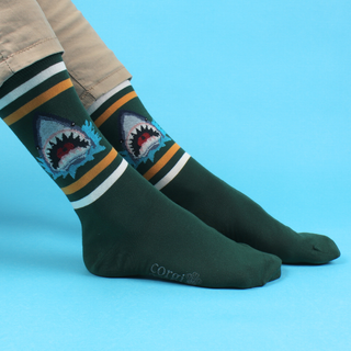 Man wearing Shark Cotton Socks