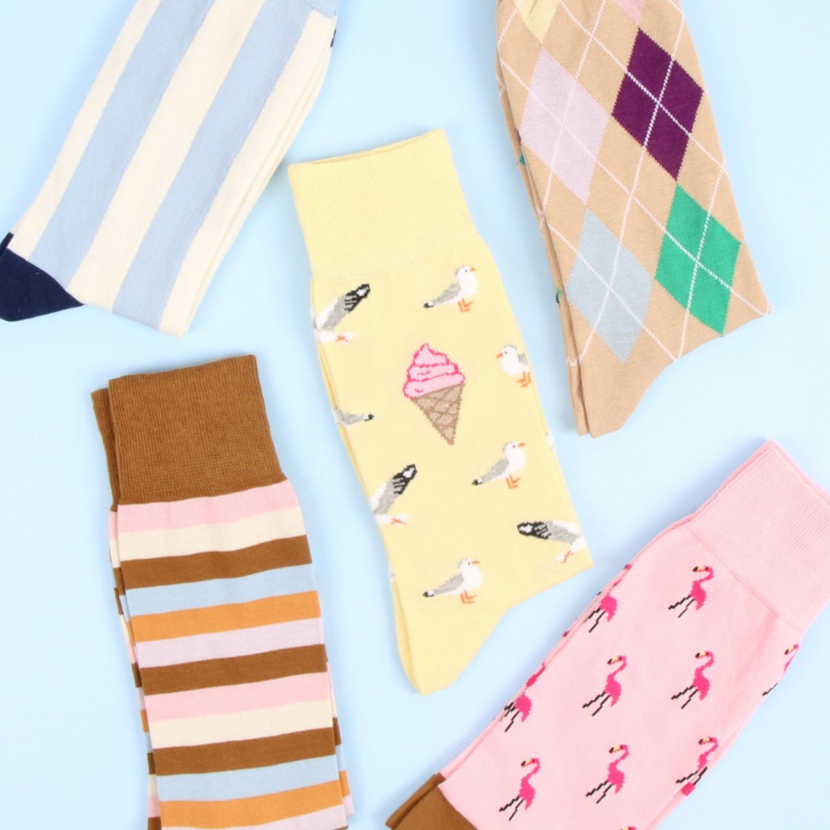 Men's Ice cream & Seagull Cotton Socks