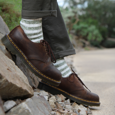 Men's Marl Stripe Pure Cotton Quarter Socks