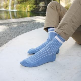 Men's 2 Stripe Cotton Quarter Socks