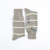 striped British wool socks side by side