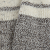 close up detail of the flecked British Wool on a sock.