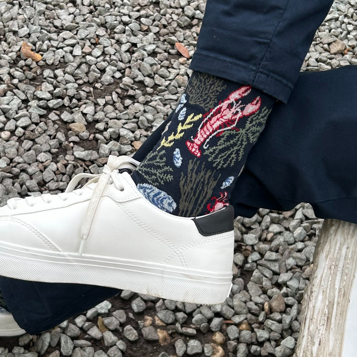 Men's Coastal Patterned Cotton Socks
