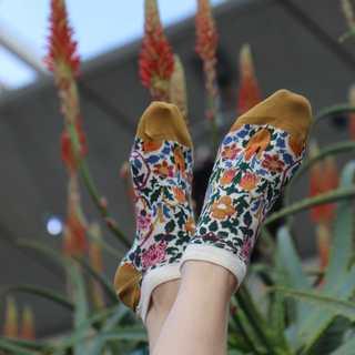 Women's William Morris Rose Cotton Trainer Socks