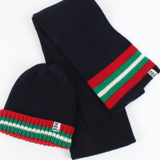 Red Wall Wool Striped Beanie