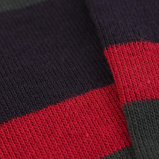 Men's lightweight cotton-blend navy, red and green stripe sock inspired by The Black Watch, by Corgi Socks.