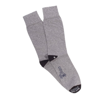 Grey and Black Contrast Heel & Toe Cotton Socks - Corgi Socks