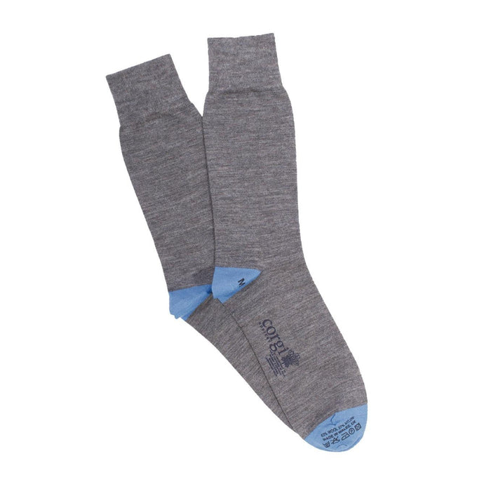 Contrast Heel & Toe Merino Wool Socks - Corgi Socks