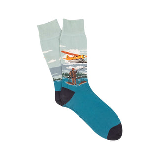 Fisherman Scene Cotton Socks - Corgi Socks