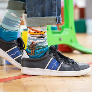 Fisherman Scene Cotton Socks - Corgi Socks
