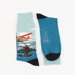 Fisherman Scene Cotton Socks - Corgi Socks