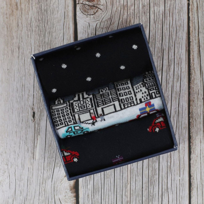 Men's Driving Home for Christmas 3-Pair Gift Box