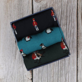 Men's Festive Patterned 3-Pair Gift Box