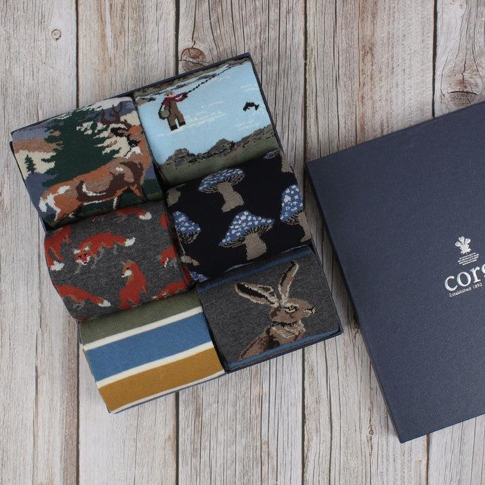 Men's Woodland 6-Pair Cotton Gift Box